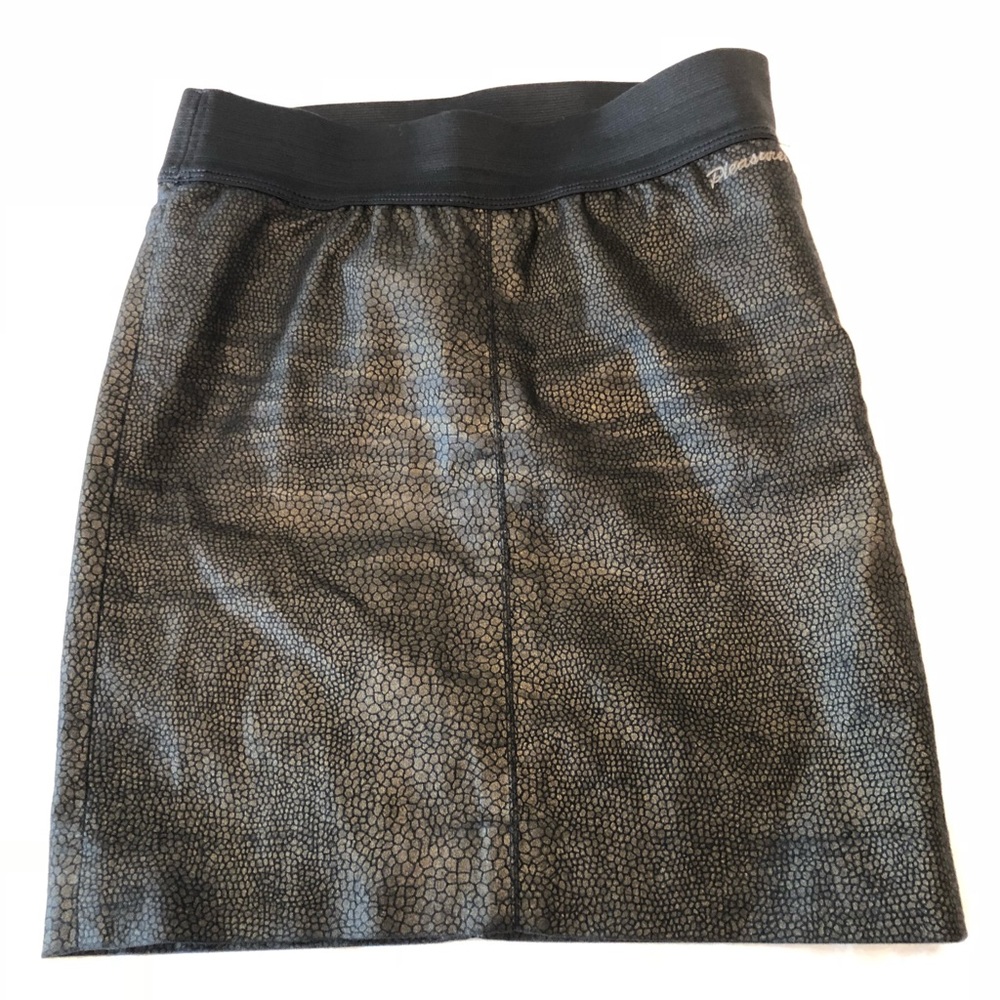 Goldsign Snake Effect Denim Skirt
